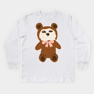 Beary Beary Cute Dog Maltipoo Kids Long Sleeve T-Shirt